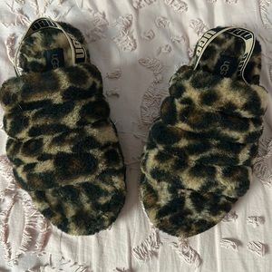 Size 4 leopard print slip ons.